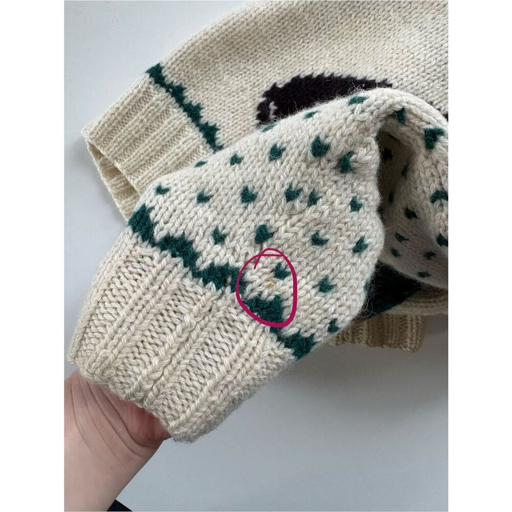 L.LBean Vintage Bean Boot Dog Wool Sweater Medium - Picture 12 of 12